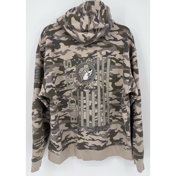 BUC-EE'S Camo Hoodie Adult Large Graphic Print Front/Back Souvenir Sweatshirt - Picture 5 of 12